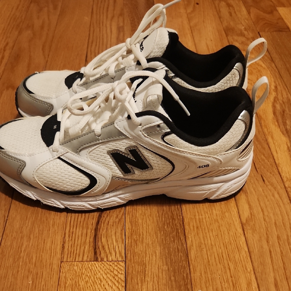 New Balance White and Black Athletic Shoes